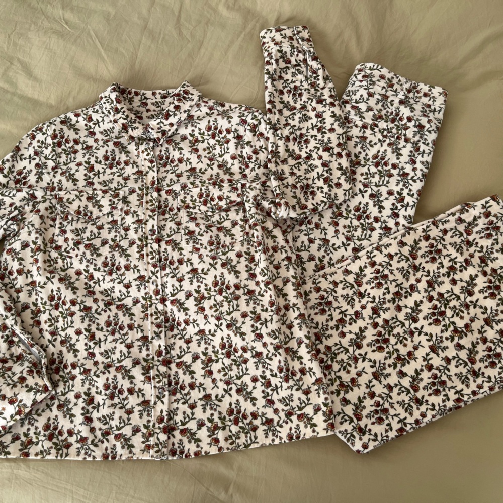 Sezane Matheo Trousers Miranda Ecru Print - Size 36
